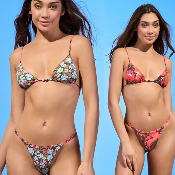 MAAJI Set - Zen String Triangle Bikini Top & Micro Crunch Cheeky Bottom - L - Picture 6 of 17